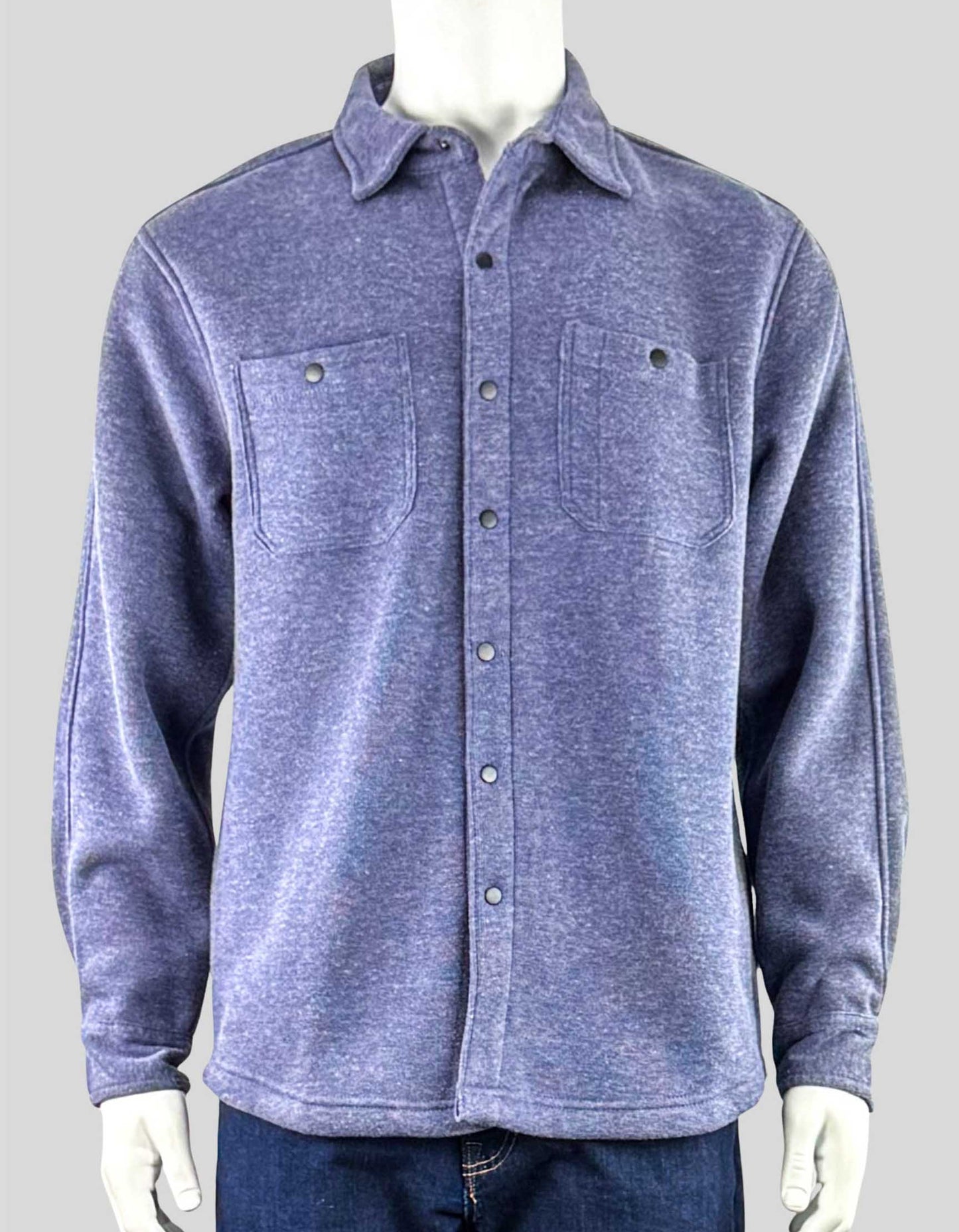 VTG 1946 Fleece-lined ribbed shirt jacket with snap closure. Collar. Snap front pockets
