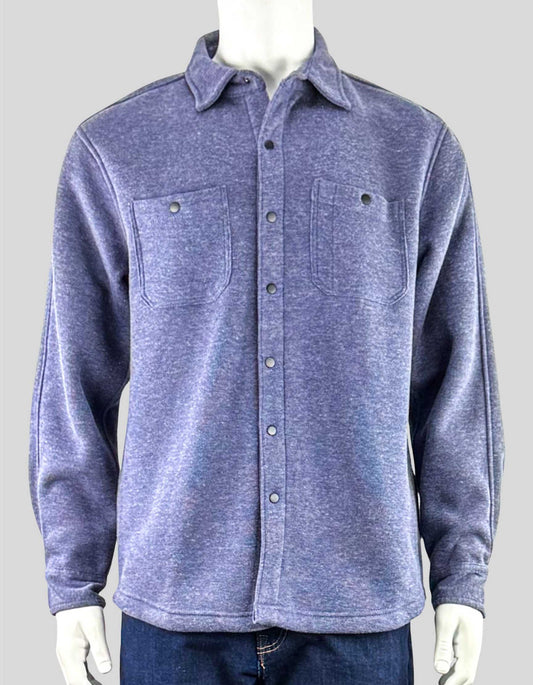 VTG 1946 Fleece-lined ribbed shirt jacket with snap closure. Collar. Snap front pockets
