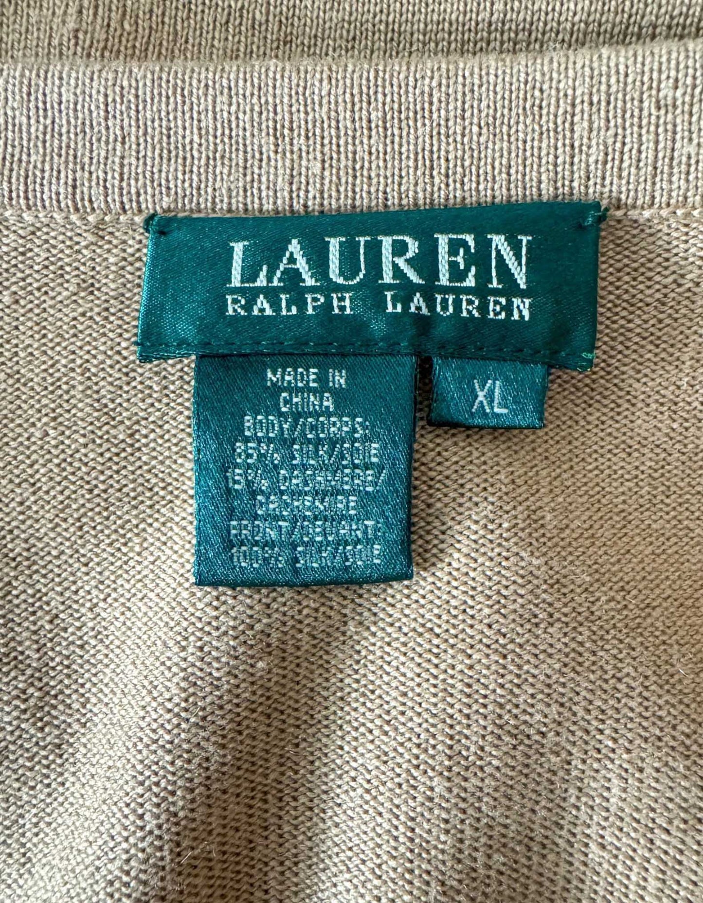 LAUREN RALPH LAUREN Horse Motif Cardigan - X-Large