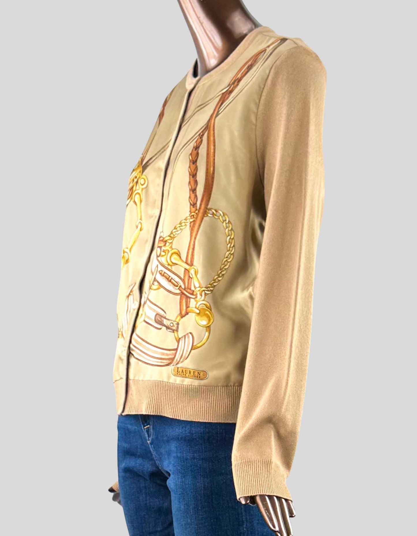 LAUREN RALPH LAUREN Horse Motif Cardigan - X-Large