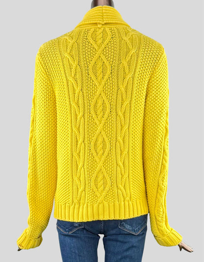 LAUREN RALPH LAUREN Cable Knit Cardigan - Large
