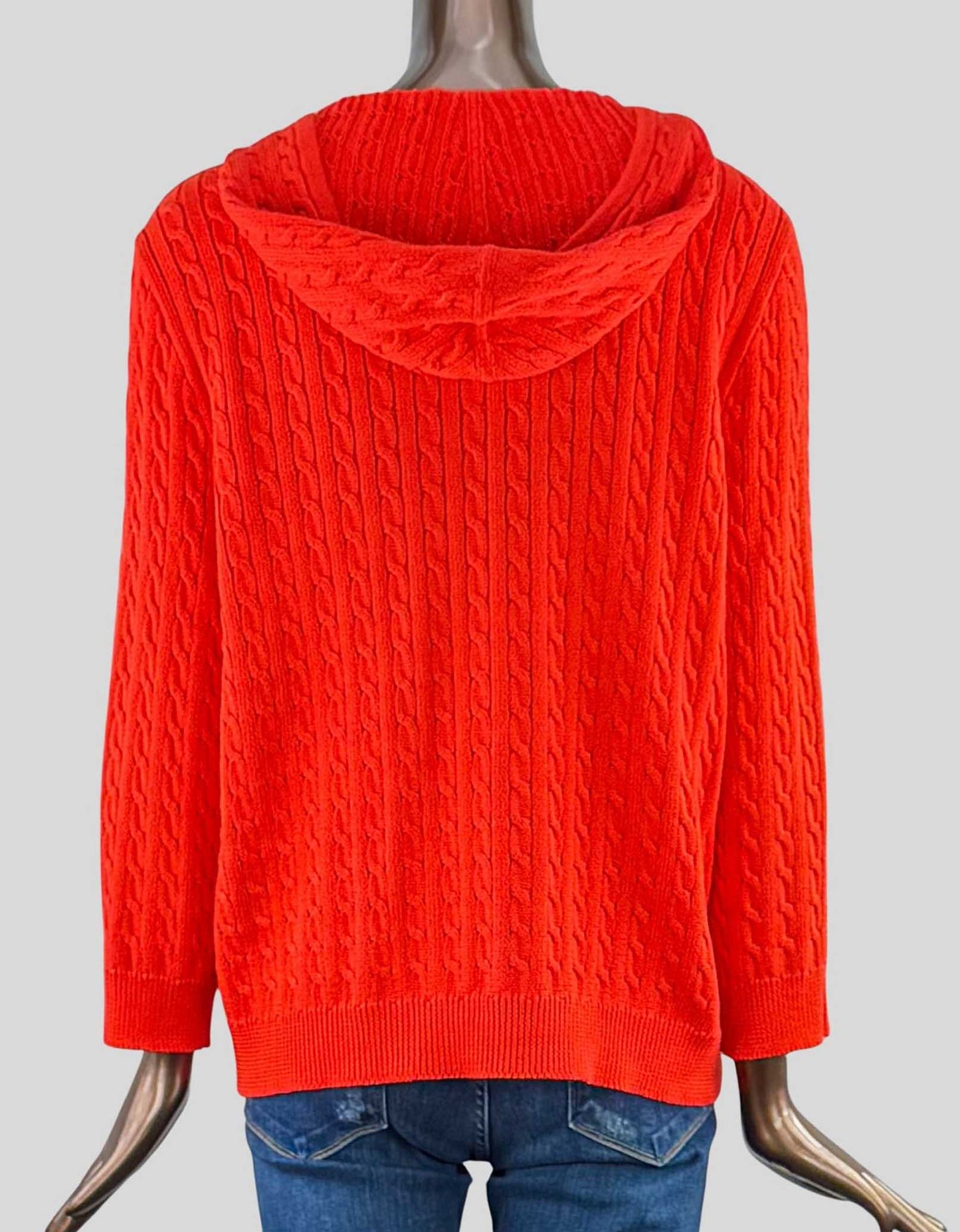 LAUREN RALPH LAUREN Full-Zip Hooded Sweater - X-Large