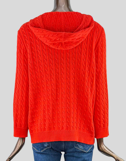 LAUREN RALPH LAUREN Full-Zip Hooded Sweater - X-Large