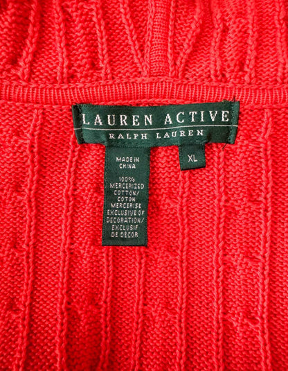 LAUREN RALPH LAUREN Full-Zip Hooded Sweater - X-Large