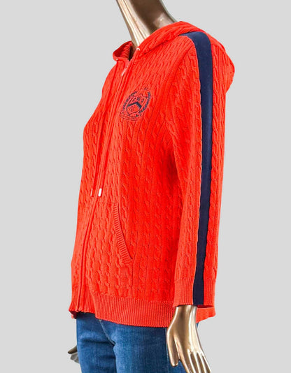 LAUREN RALPH LAUREN Full-Zip Hooded Sweater - X-Large