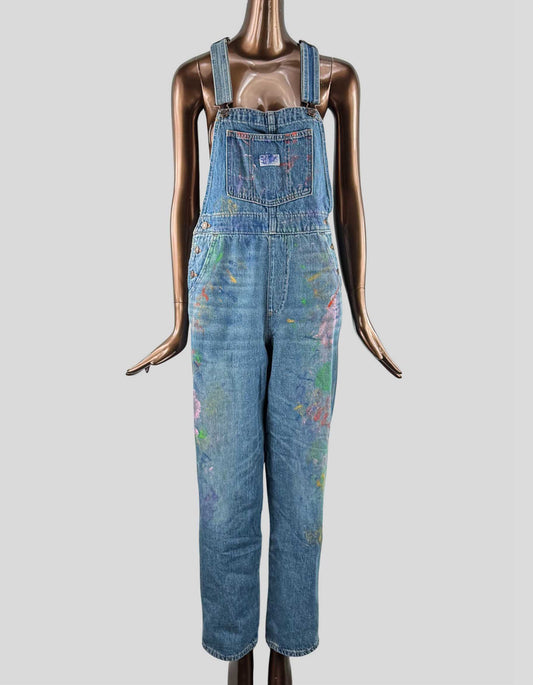LEVI'S Denim Overalls. Straight leg. Relaxed fit. No stretch. 5-pocket. Adjustable straps. 