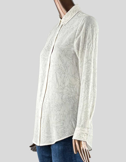 H HALSTON Long Sleeve Blouse - Small | Petite