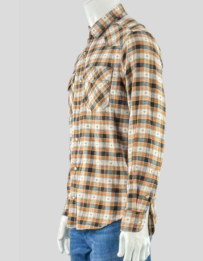 WIND RIVER Plaid Flannel Long Sleeve Shirt - Medium