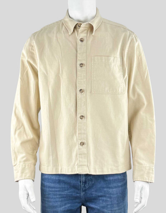 H&amp;M Regular Fit Corduroy Overshirt. Regular-fit overshirt in soft corduroy made from a cotton and modal blend with a comfortable, classic silhouette. Collar, buttons at front, yoke at back, and a chest pocket.