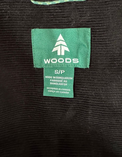 WOODS Plaid Flannel Shirt with Corduroy Collar - Small | Petite