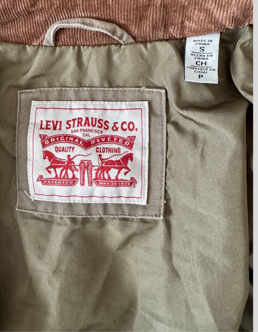 LEVI'S Canvas Bomber Jacket with Corduroy Collar - Small