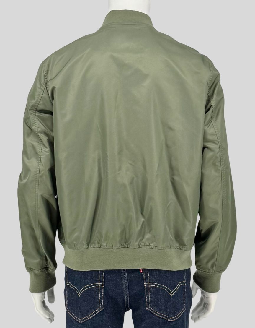 LEVI'S Olive Nylon Bomber Jacket - Medium