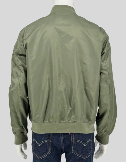 LEVI'S Olive Nylon Bomber Jacket - Medium