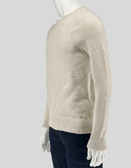 BANANA REPUBLIC Cream Knit Crewneck Sweater - Medium