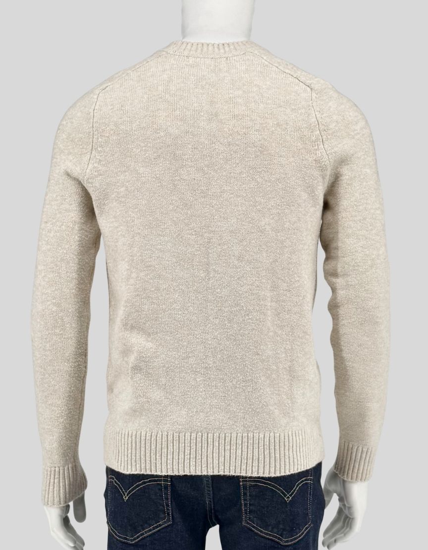BANANA REPUBLIC Cream Knit Crewneck Sweater - Medium