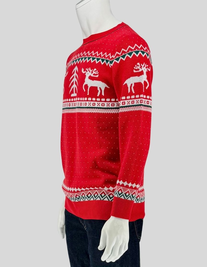 MEAVEOR Red Fair Isle Christmas Sweater - Medium