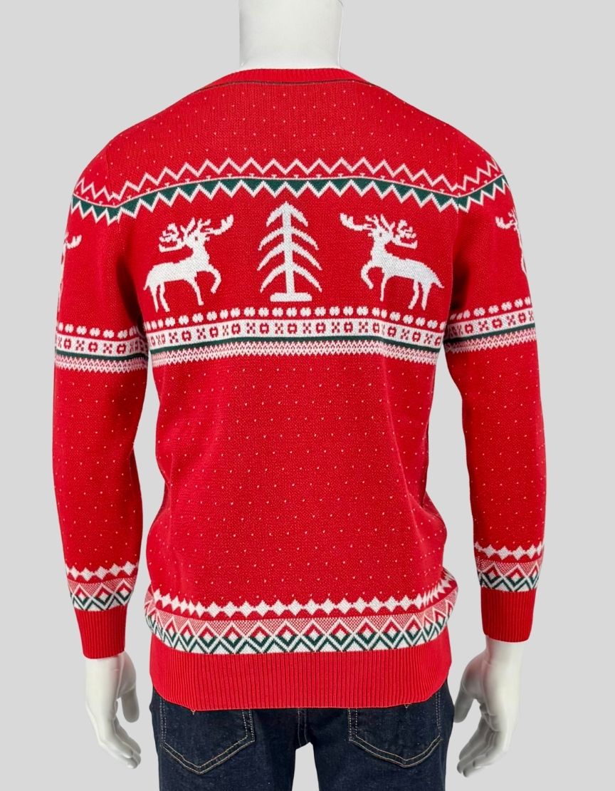 MEAVEOR Red Fair Isle Christmas Sweater - Medium