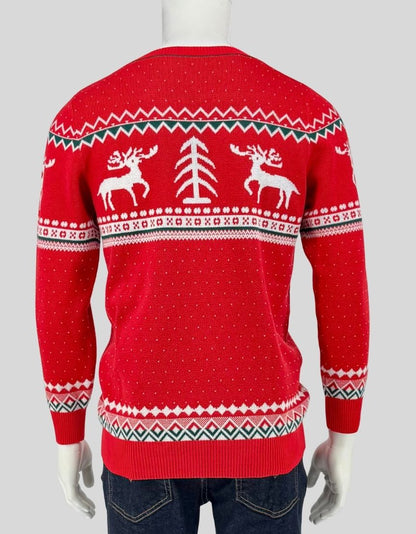 MEAVEOR Red Fair Isle Christmas Sweater - Medium