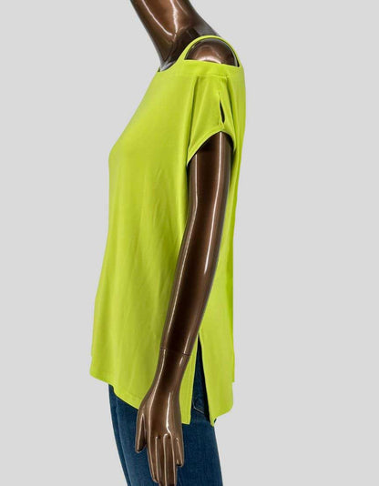 JOSEPH RIBKOFF Lime Off-Shoulder Asymmetric Top - 8 US