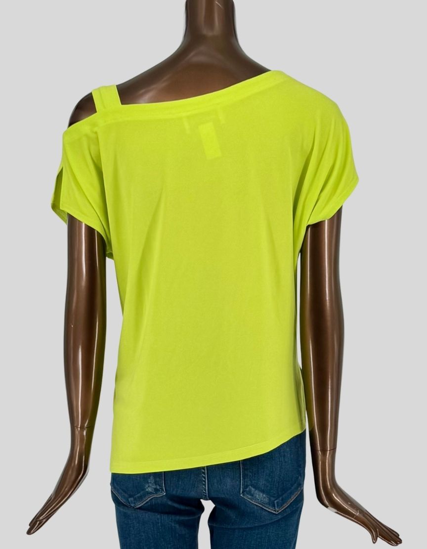 JOSEPH RIBKOFF Lime Off-Shoulder Asymmetric Top - 8 US