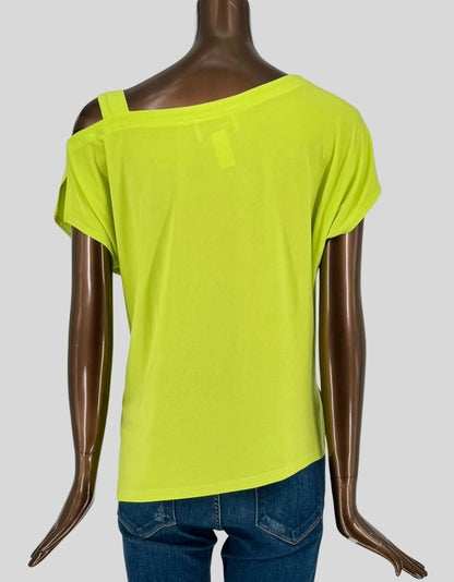 JOSEPH RIBKOFF Lime Off-Shoulder Asymmetric Top - 8 US