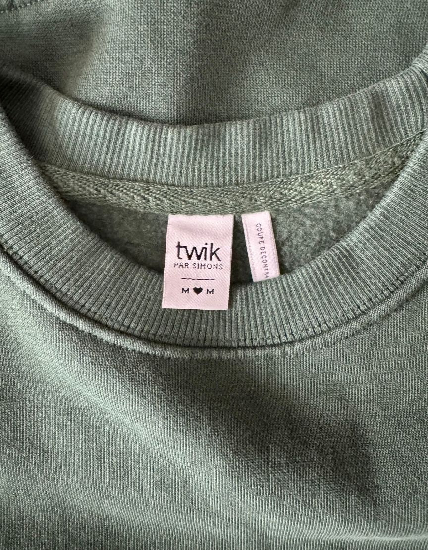 TWIK Sage Green Cropped Sweatshirt - Medium