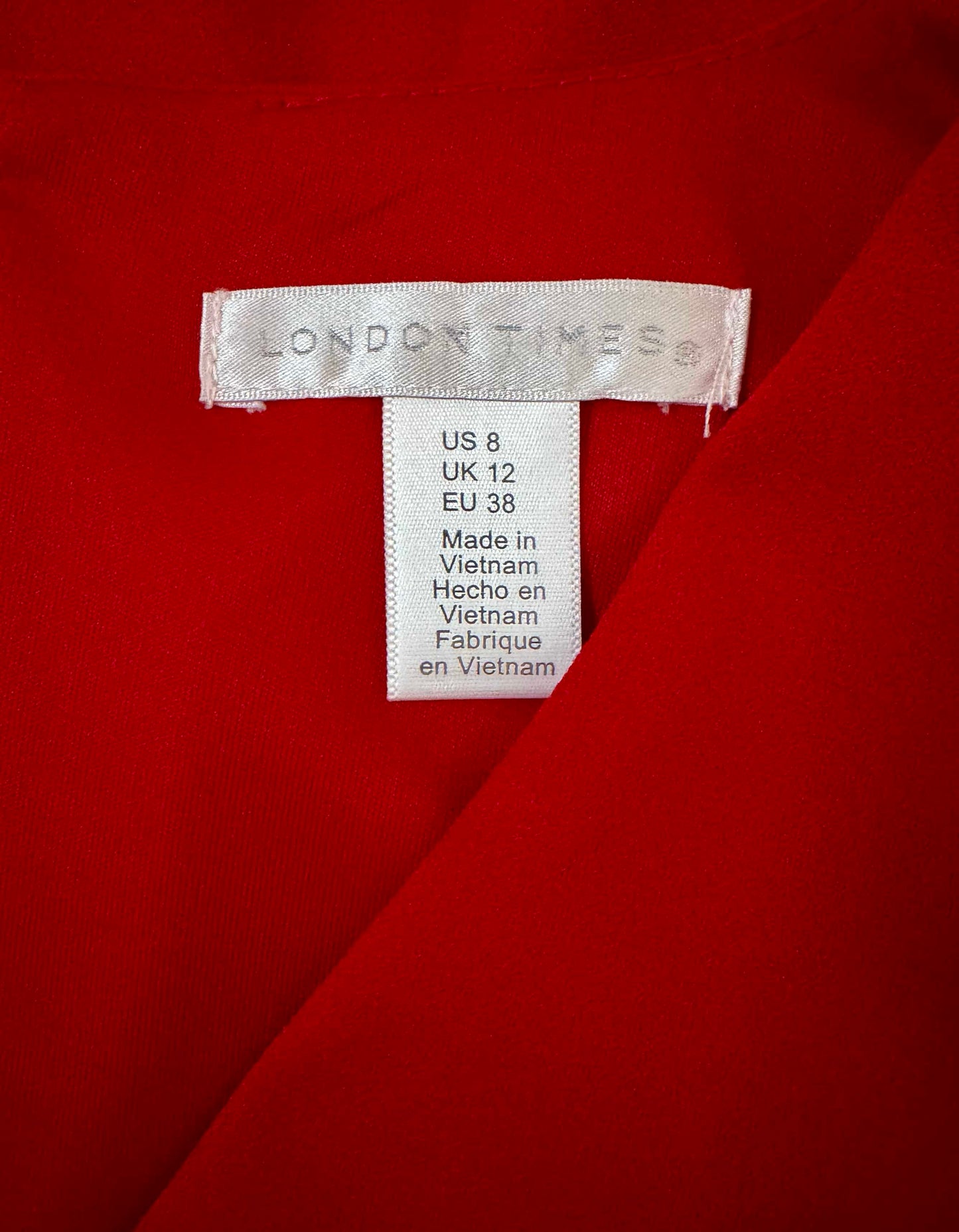 LONDON TIMES Twist Front Midi Dress - 8 US