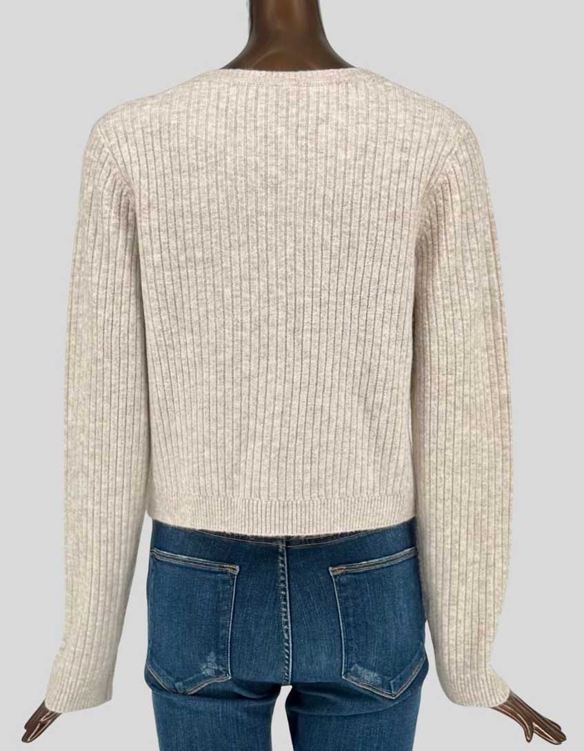 ICÔNE PAR SIMONS Bow Detail Ribbed Cardigan - Medium