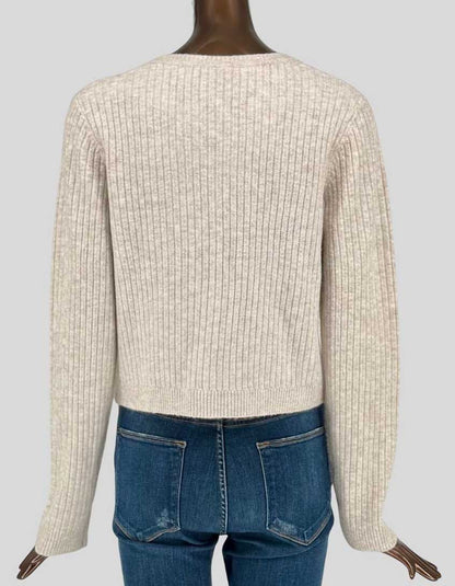 ICÔNE PAR SIMONS Bow Detail Ribbed Cardigan - Medium