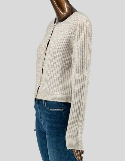 ICÔNE PAR SIMONS Bow Detail Ribbed Cardigan - Medium