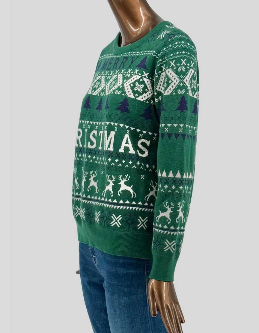 "MERRY CHRISTMAS" Fair Isle Sweater - Medium