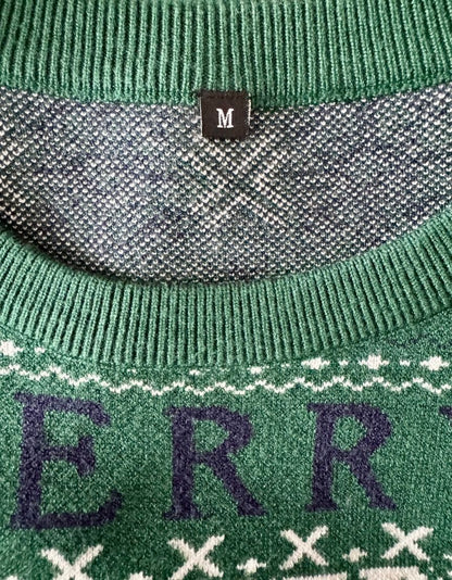 "MERRY CHRISTMAS" Fair Isle Sweater - Medium