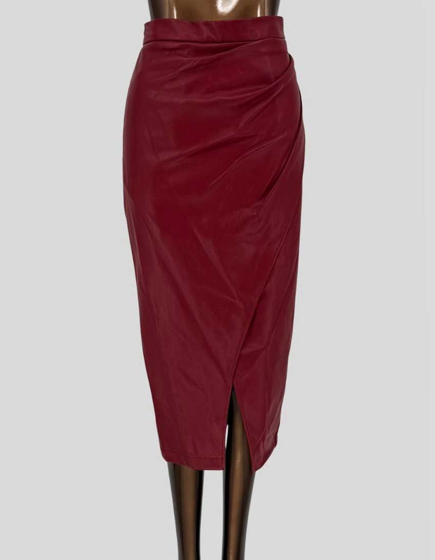 ELIE TAHARI Leather Wrap Skirt - 6 US