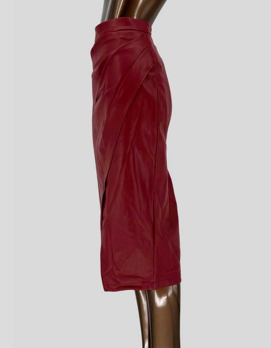 ELIE TAHARI Leather Wrap Skirt - 6 US