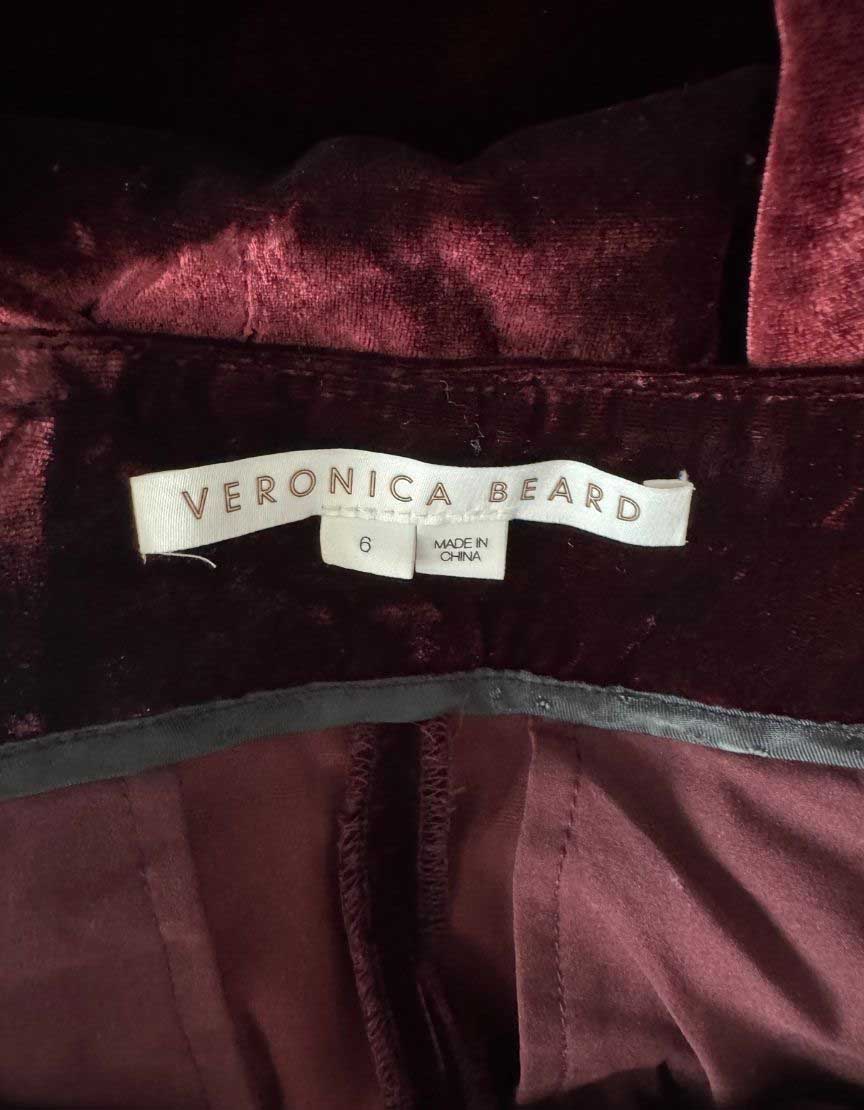 VERONICA BEARD Velvet Straight-Leg Pants - 6 US