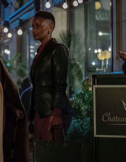 ELIE TAHARI Leather Wrap Skirt - 6 US