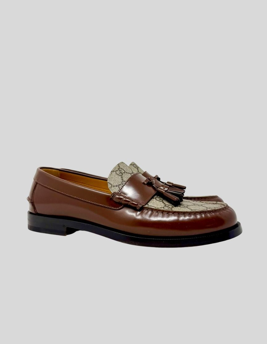 GUCCI GG Supreme Canvas and Leather Tassel Loafers w/ Tags - 10 US | 9 UK | 43 EU