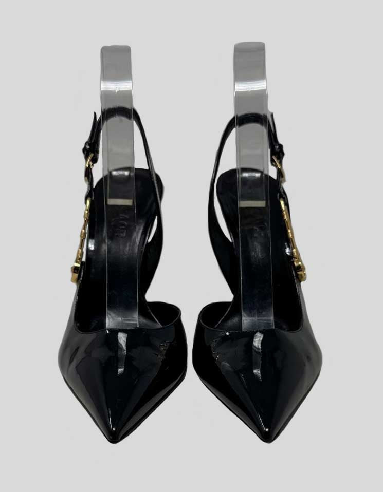 VERSACE safety pin slingback pumps - 40 IT | 10 US