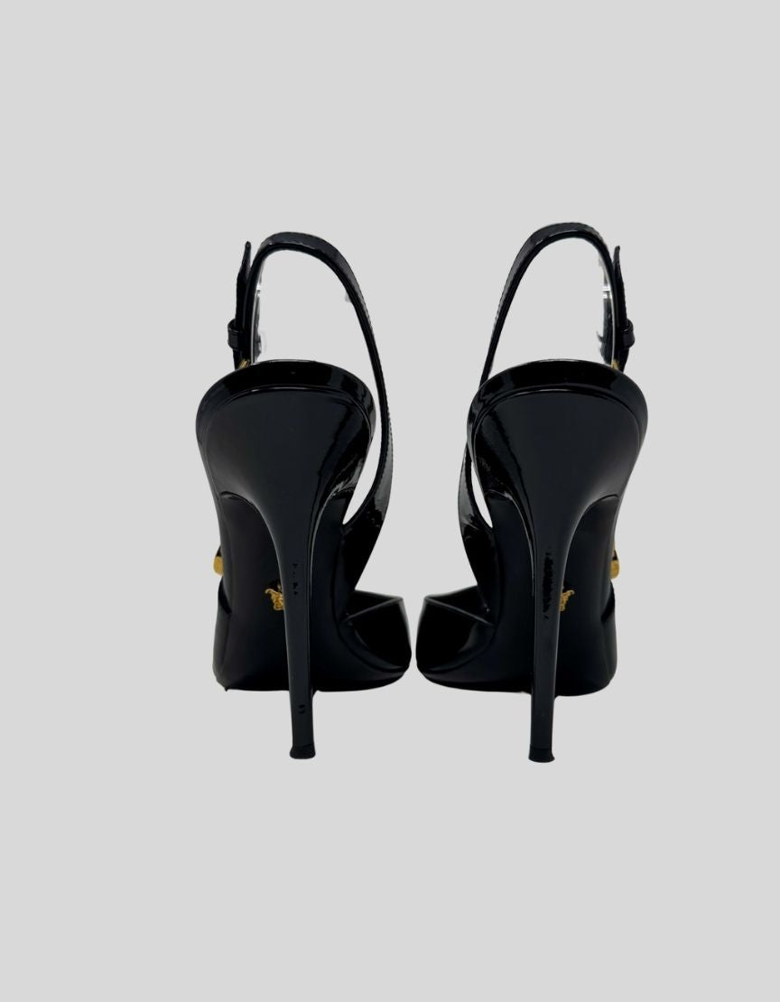 VERSACE safety pin slingback pumps - 40 IT | 10 US