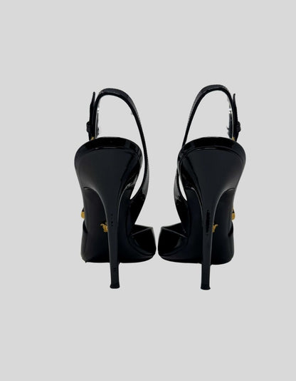 VERSACE safety pin slingback pumps - 40 IT | 10 US