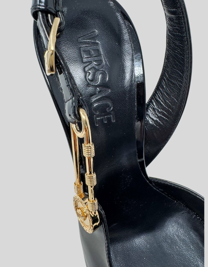 VERSACE safety pin slingback pumps - 40 IT | 10 US