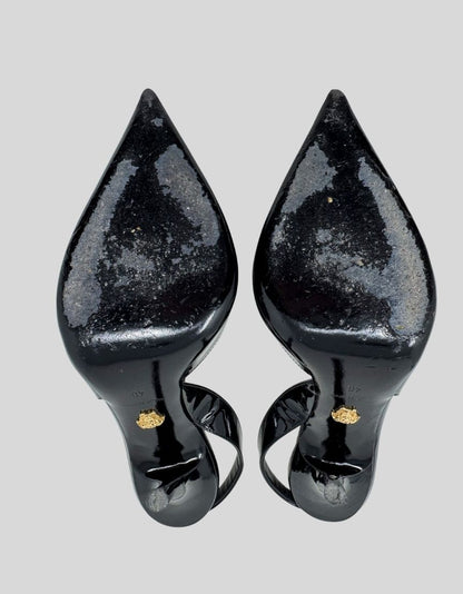 VERSACE safety pin slingback pumps - 40 IT | 10 US