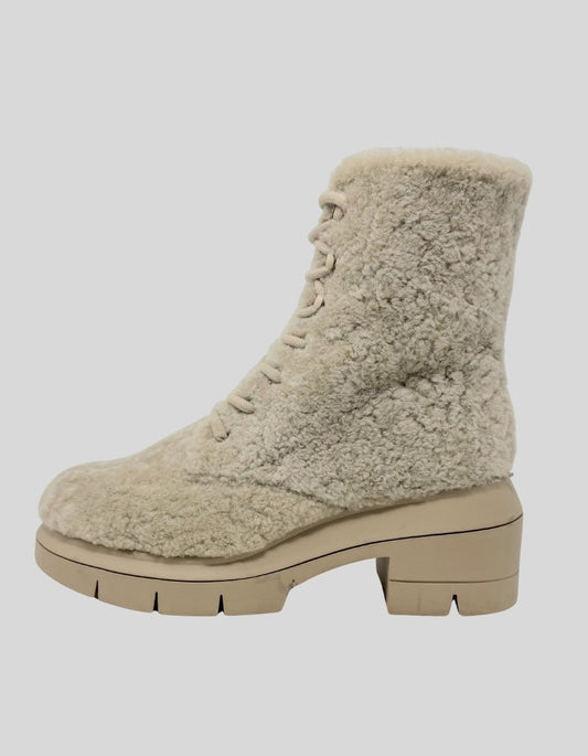 STUART WEITZMAN Shearling Lug Sole Combat Boots - 8C US