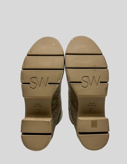 STUART WEITZMAN Shearling Lug Sole Combat Boots - 8C US