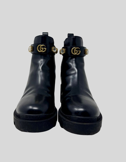 GUCCI Crystal Belt Ankle Boots - 39 IT | 9 US