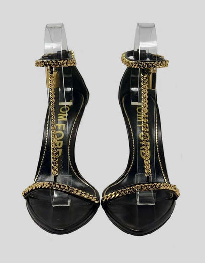 TOM FORD Padlock Chain T-Strap Sandals - 40 IT | 10 US