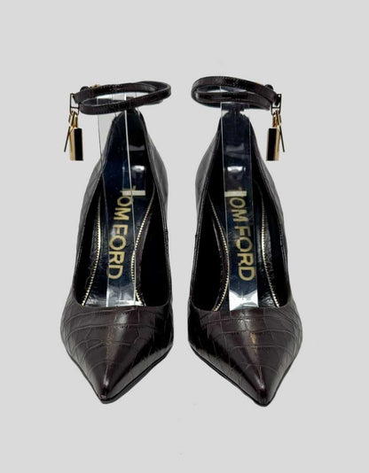 TOM FORD Padlock Ankle Strap Pumps - 40 IT | 10 US