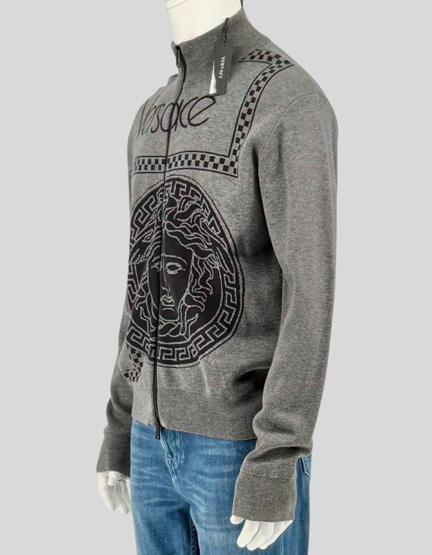 VERSACE Medusa Logo Zip Sweater w/ Tags - Large | 48 IT