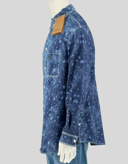 BURBERRY Abstract Print Button-Up Shirt w/ Tags - Medium