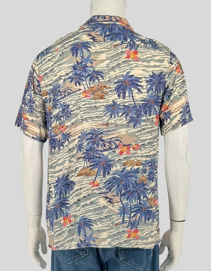 FAHERTY Tropical Print Hawaiian Shirt - Medium